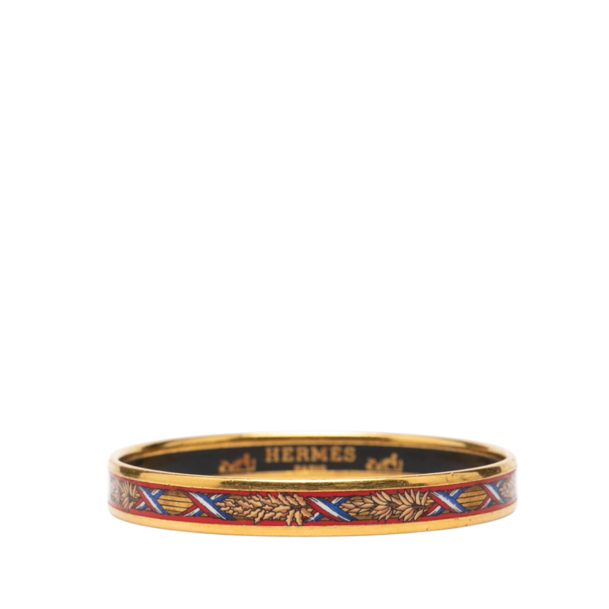 Narrow Liberte Egalite Fraternite Enamel Bangle 65