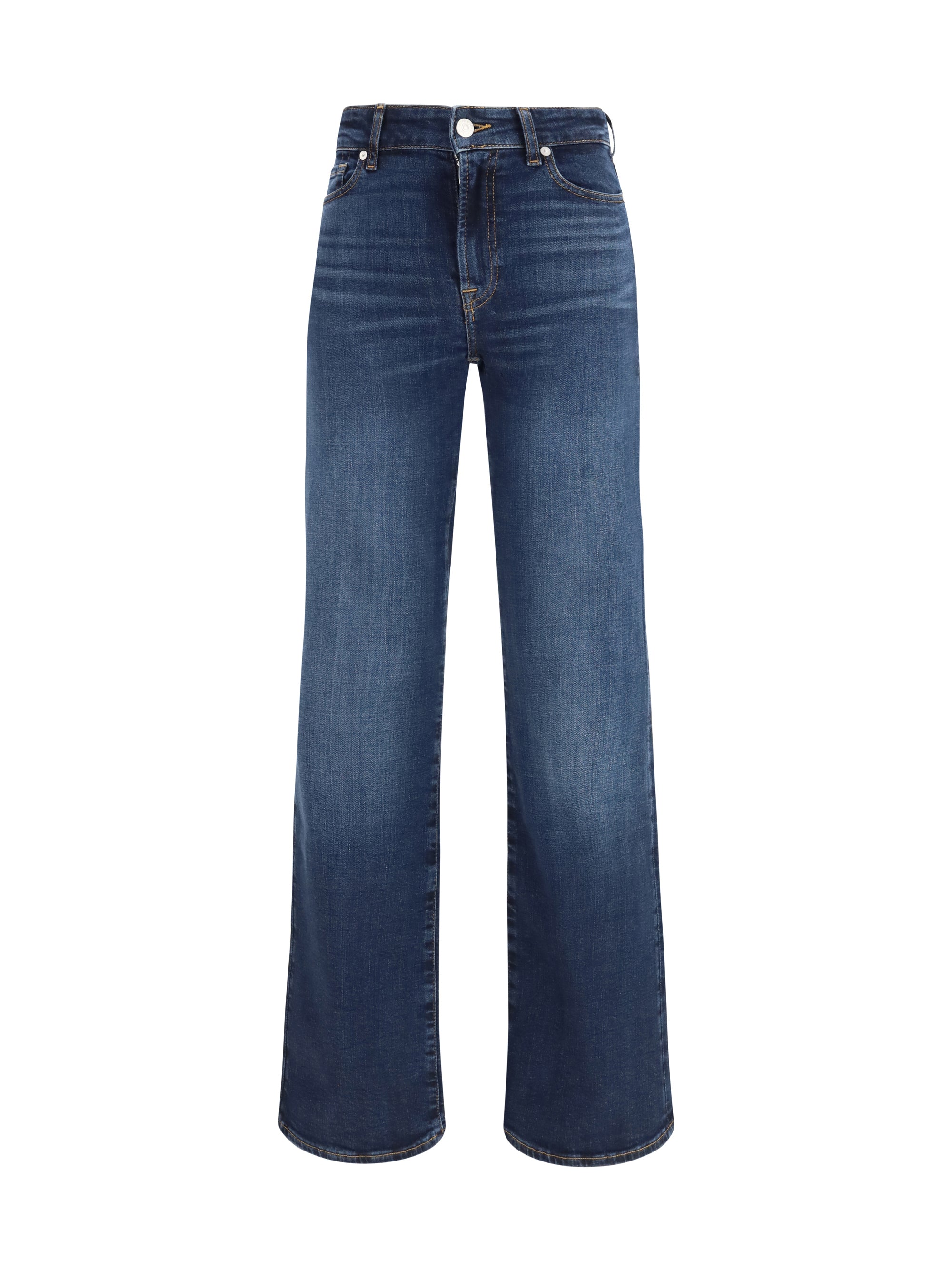 7for Slim Illusion Bootcut Jeans — Blue