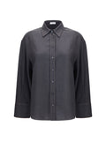 Camisa Brunello Cucinelli de Lana Virgen — Gris