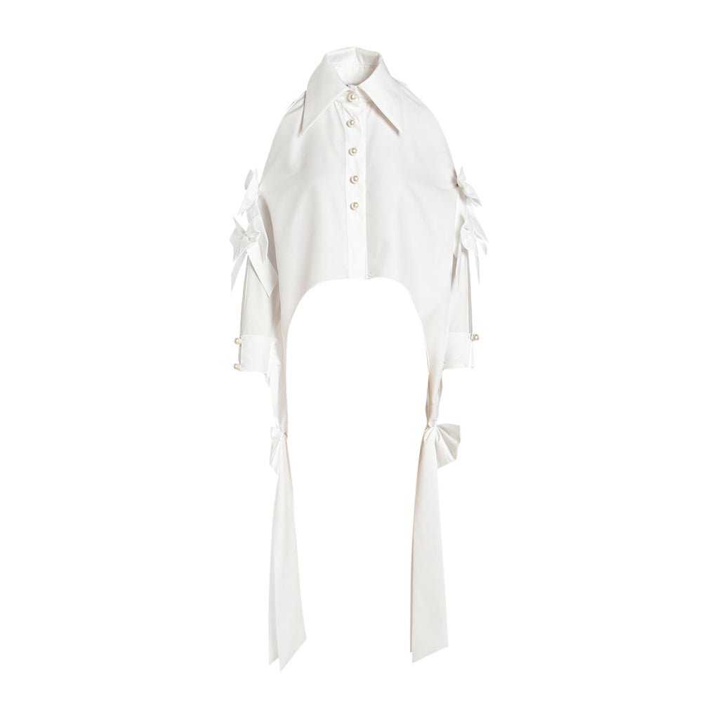 White Susan Shirt With Bows | PR Sample
