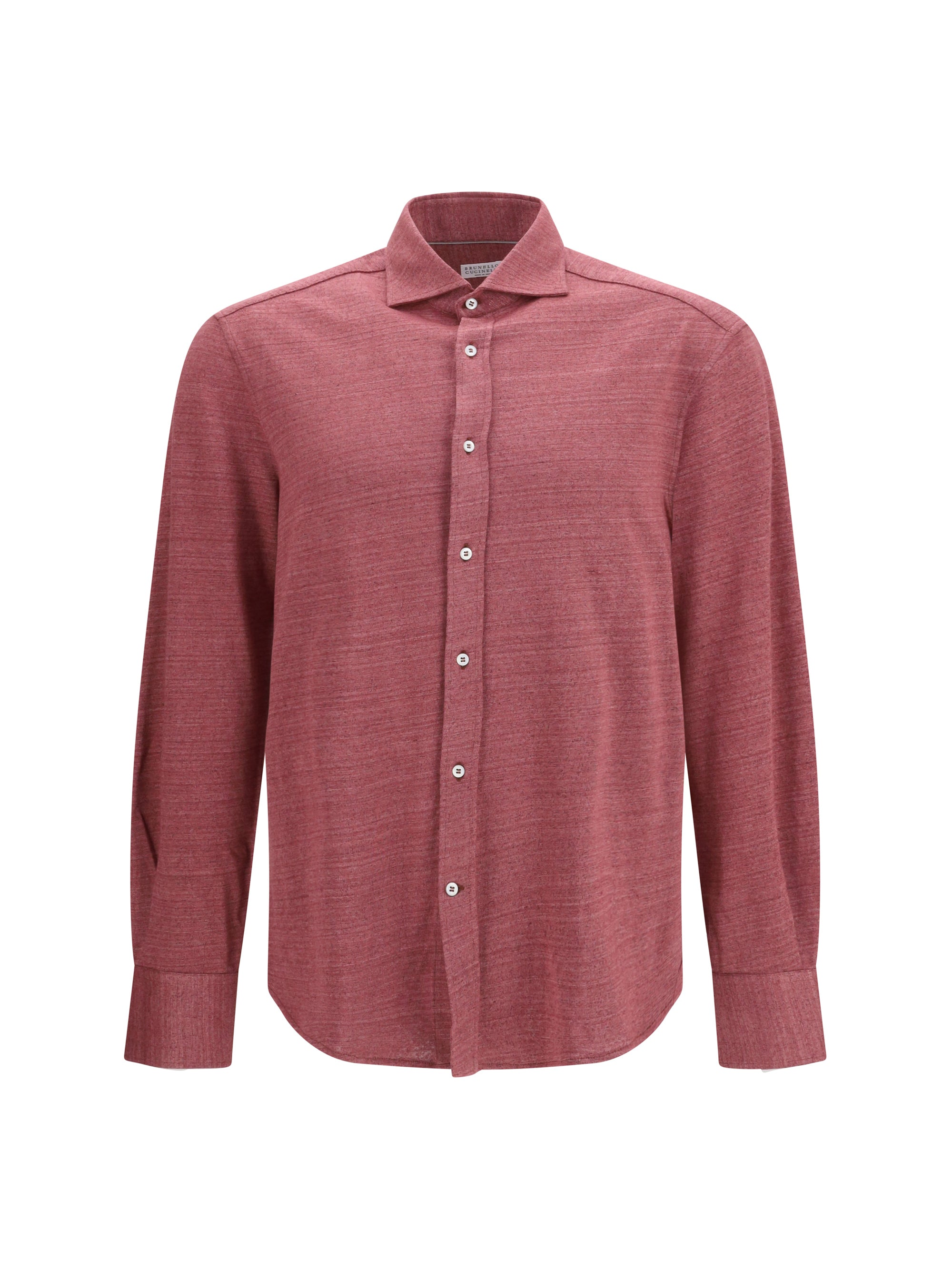 Brunello Cucinelli Linen-Cotton Knit Shirt — Red