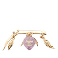 Gold Plated Resin CC Pendant Branch Brooch
