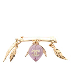 Gold Plated Resin CC Pendant Branch Brooch