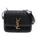 Small Quilted Suede Solferino Satchel In Box