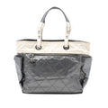 Large Bicolor Quilted Coated Canvas Paris Biarritz Tote