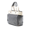 Large Bicolor Quilted Coated Canvas Paris Biarritz Tote