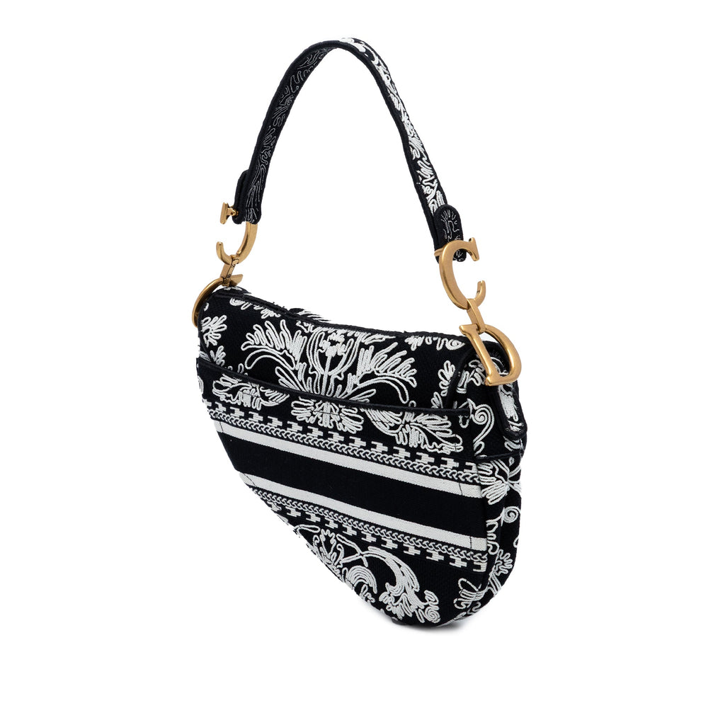 Canvas Embroidered Ornamental Cornely Saddle Bag