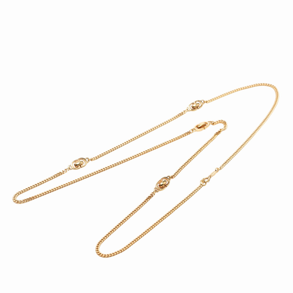 Gold Plated CD Logo Chain Necklace