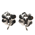 CC Brass Enamel and Strass Clover Clip On Earrings