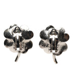 CC Brass Enamel and Strass Clover Clip On Earrings