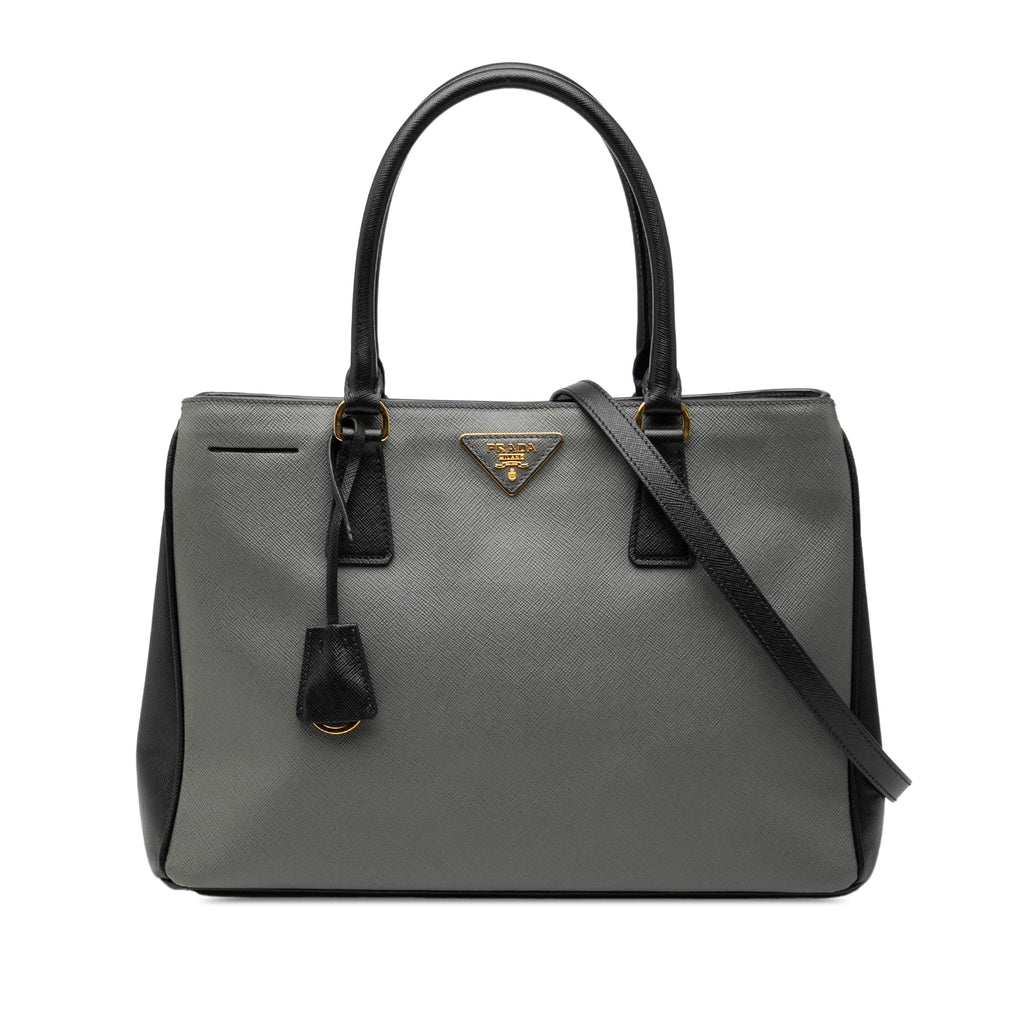 Medium Bicolor Saffiano Lux Galleria Satchel