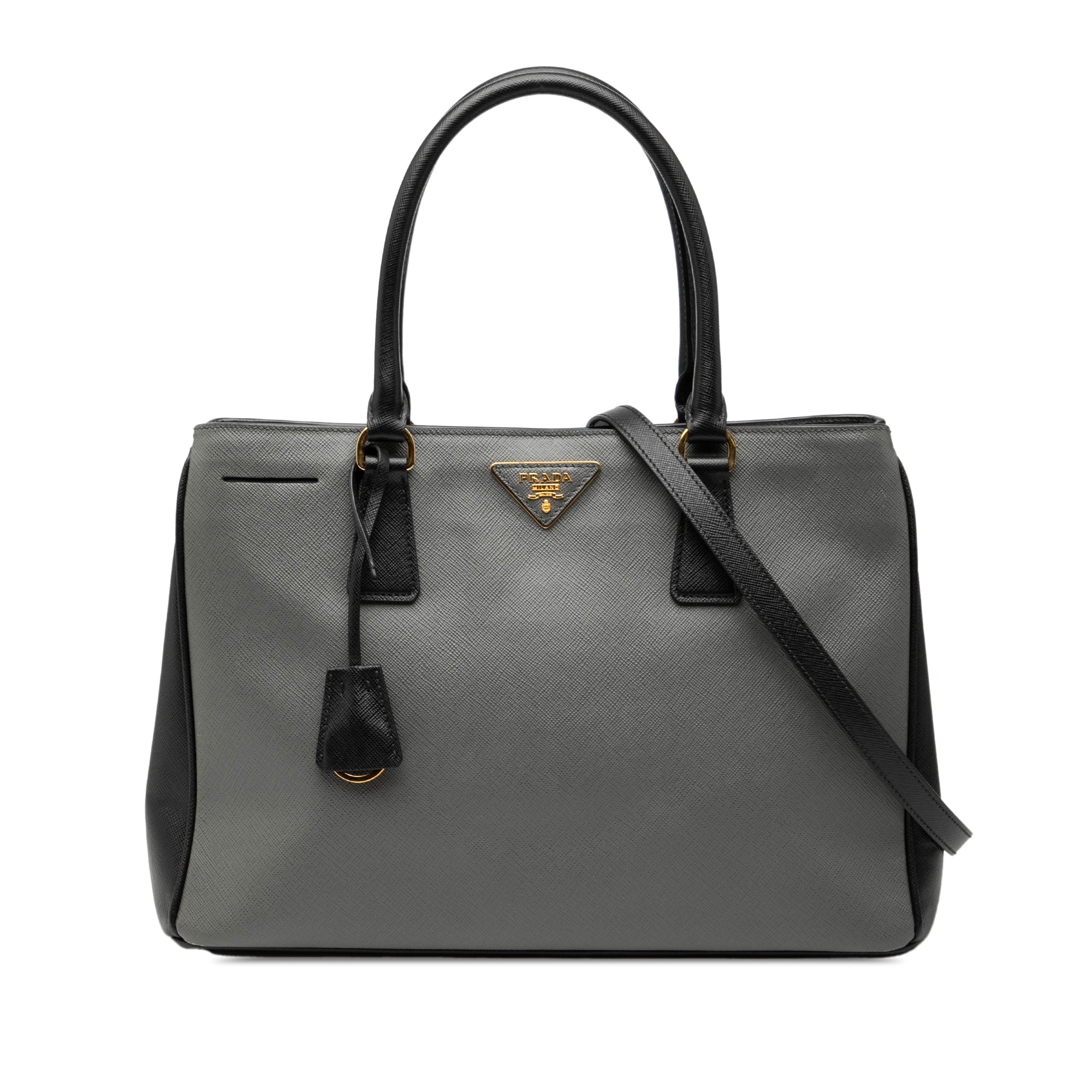 Medium Bicolor Saffiano Lux Galleria Satchel
