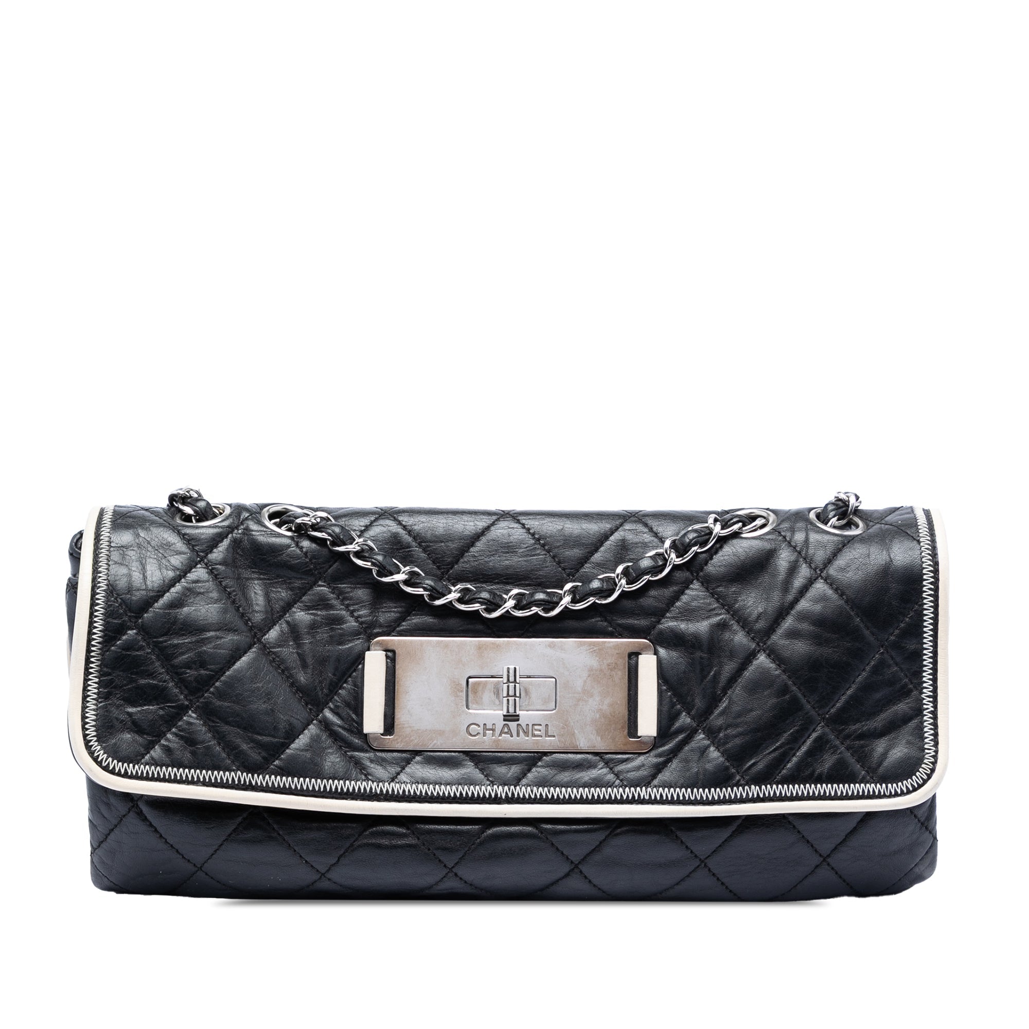 Quilted Lambskin East West Mademoiselle Flap