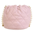 Mini Quilted Calfskin About Pearls Drawstring Bucket Bag