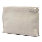Large Linen Embossed Calfskin Anagram T Pouch