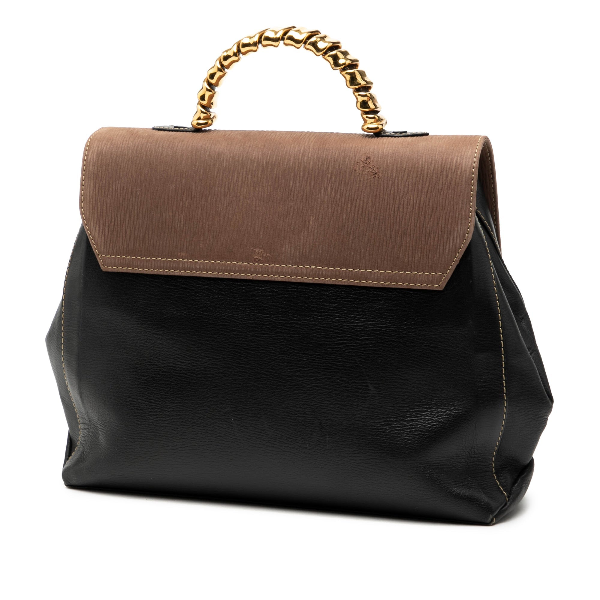Leather Velazquez Twist Satchel