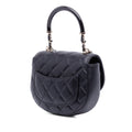 CC Quilted Lambskin Half Moon Top Handle Flap