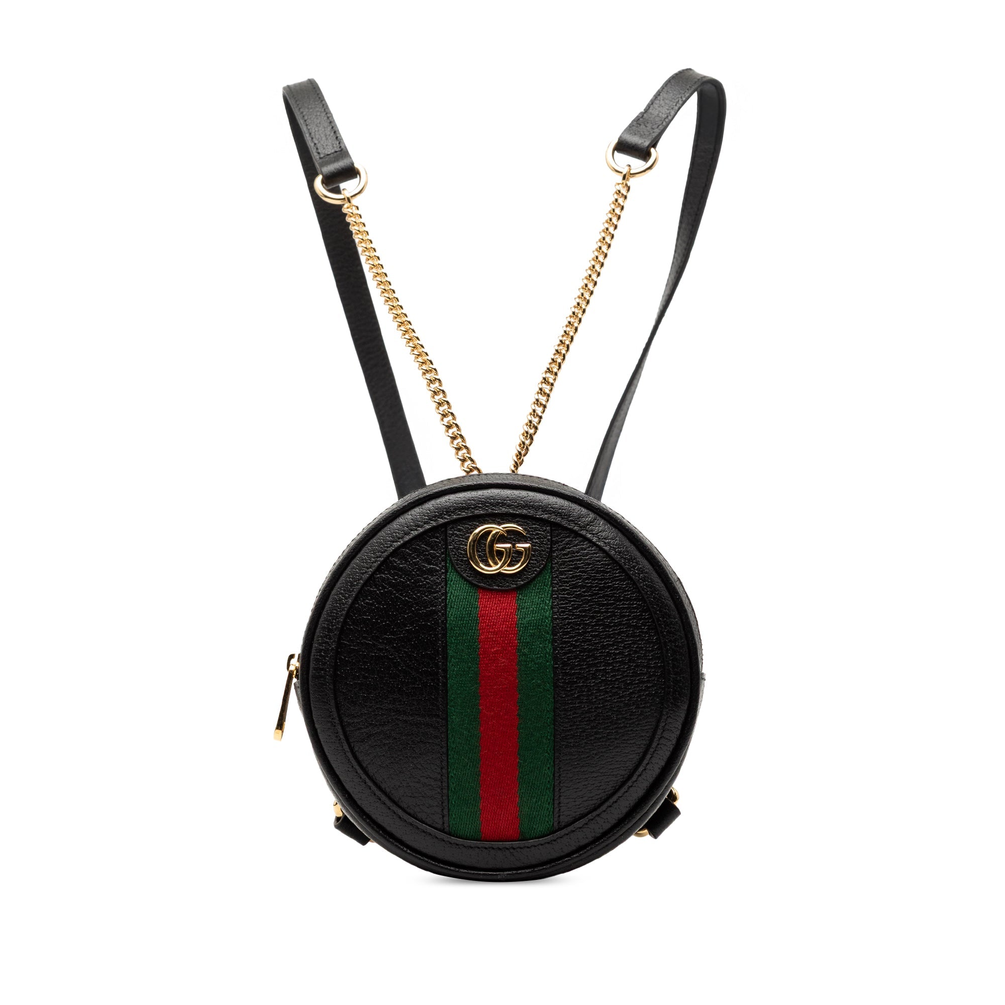 Mini Leather Round Ophidia Backpack