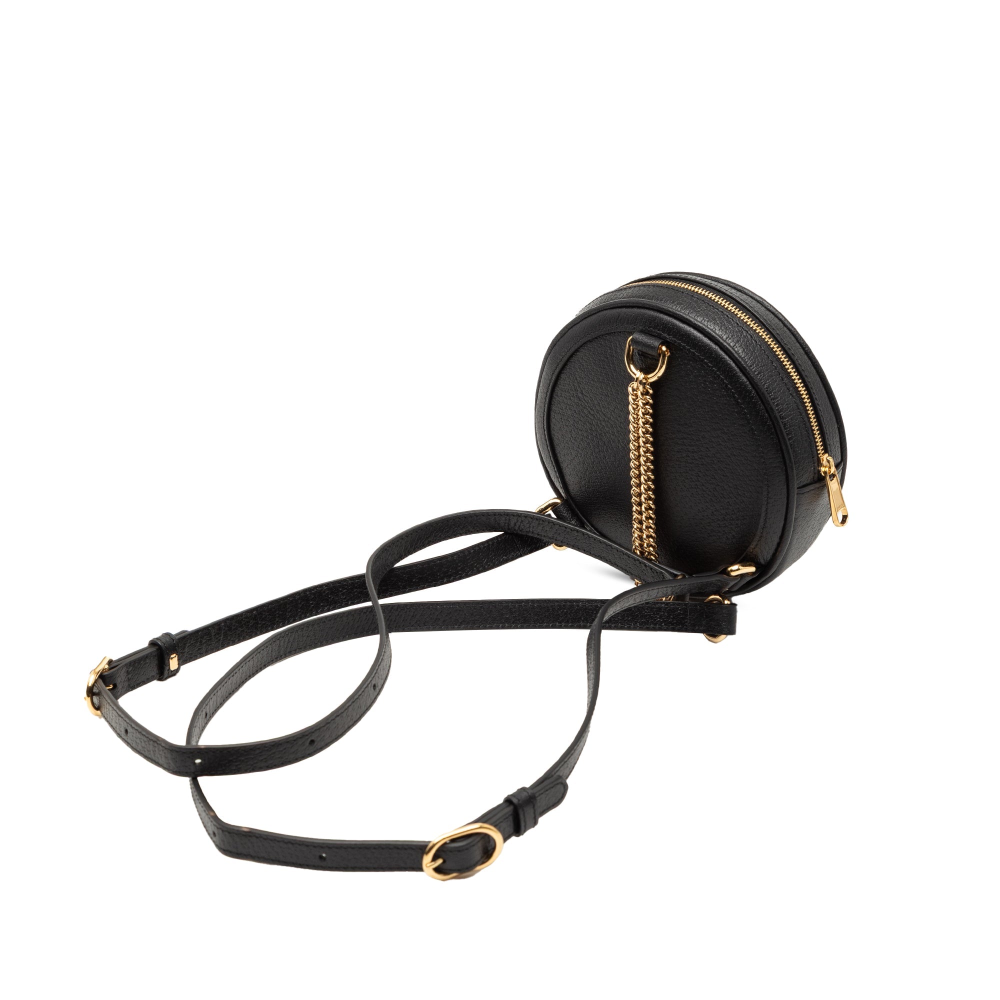 Mini Leather Round Ophidia Backpack