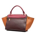 Small Tricolor Leather Trapeze Satchel