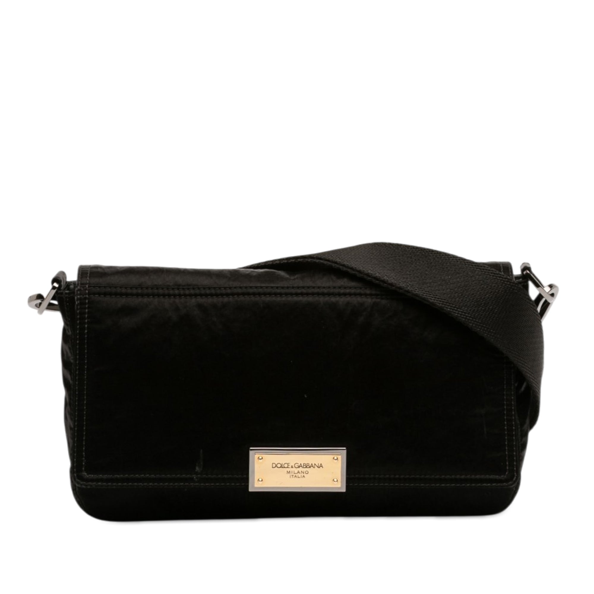 Nylon Logo Plaque Messenger Bag