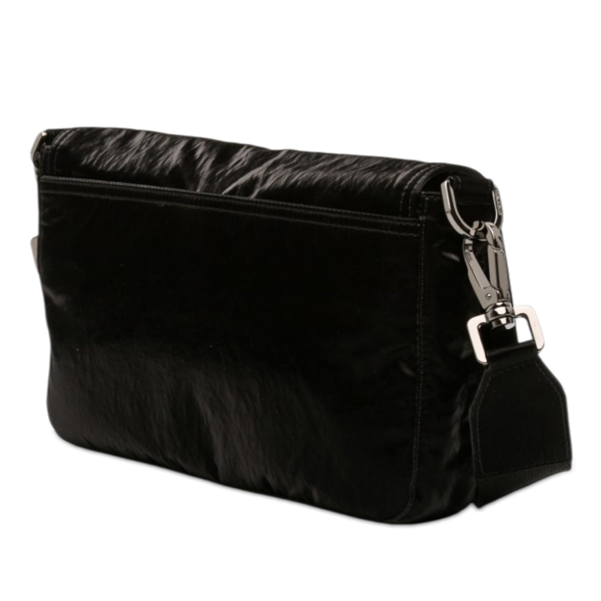 Nylon Logo Plaque Messenger Bag