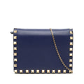 Leather Rockstud Chain Pouch