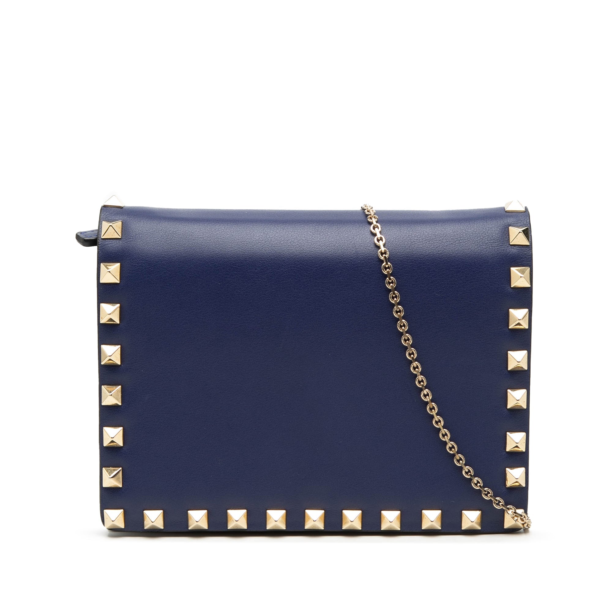 Leather Rockstud Chain Pouch