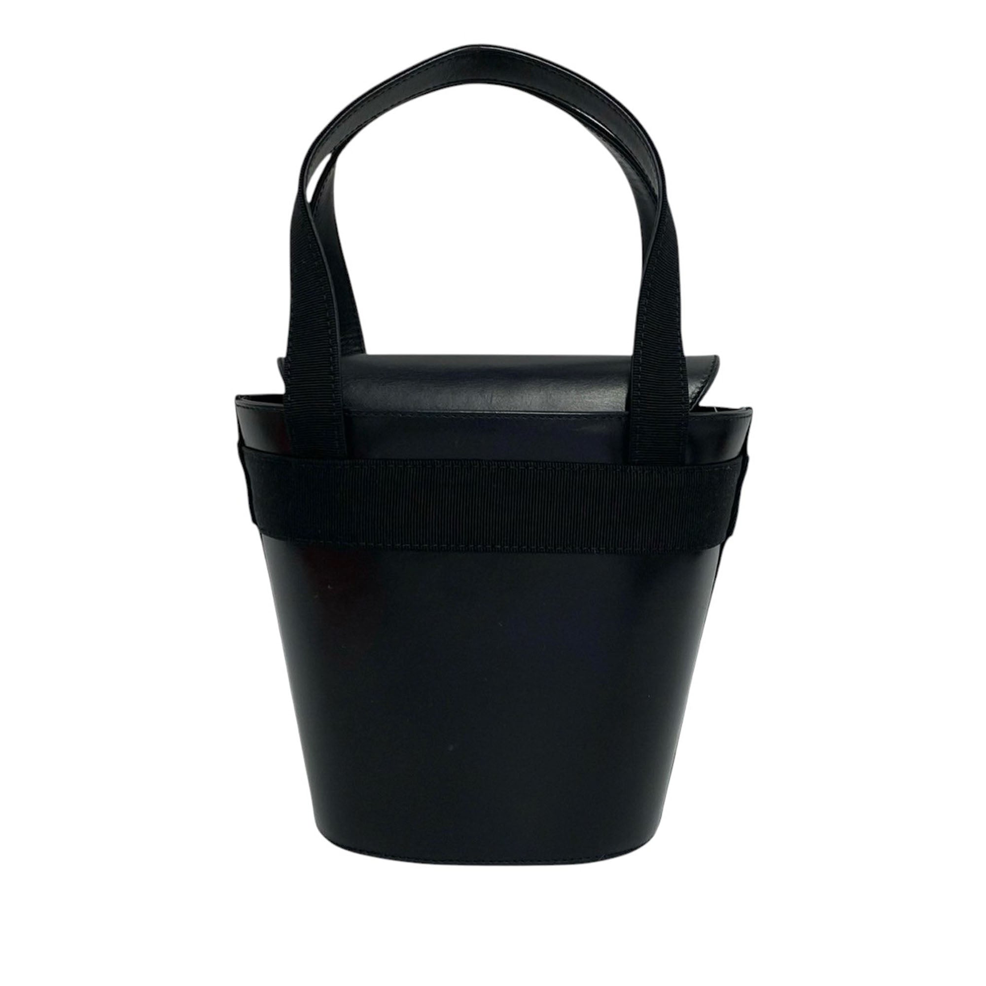 Leather Vara Bow Top Handle Bucket Bag