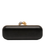 Bicolor Leather Twin Long Skull Clutch