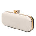 Bicolor Leather Twin Long Skull Clutch