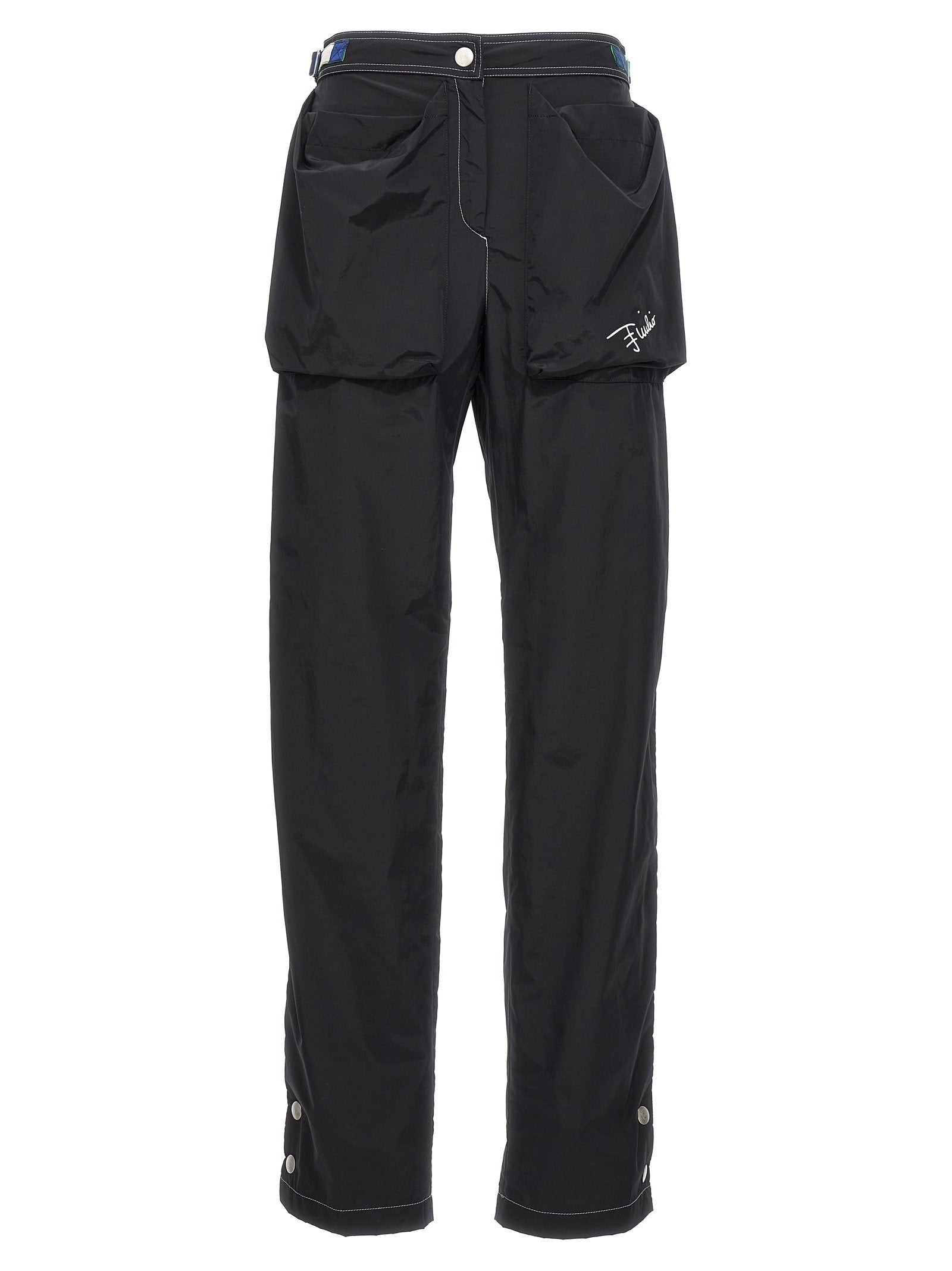 Emilio Pucci Logo Nylon Cargo Pants — Black