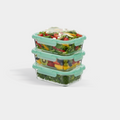 GENICOOK Glass Containers with Flexible Silicone Lids - Set of 3