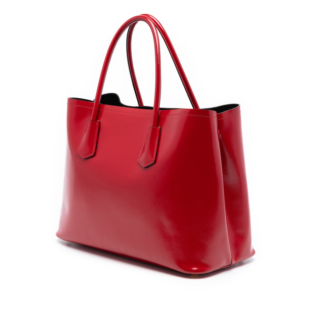 Medium Saffiano Vernice Double Satchel
