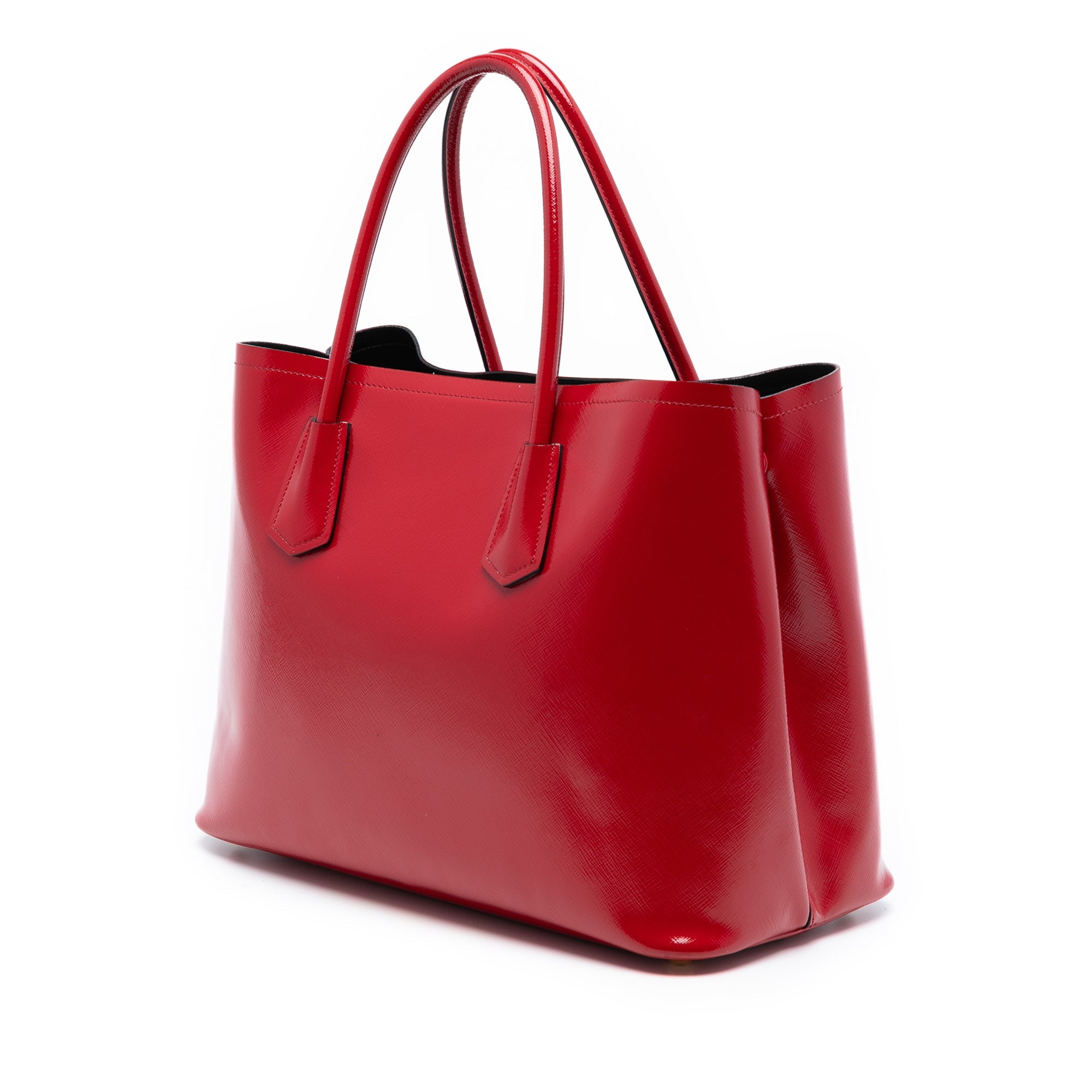 Medium Saffiano Vernice Double Satchel