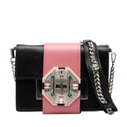 City Calf Crystal Embellished Ribbon Bag