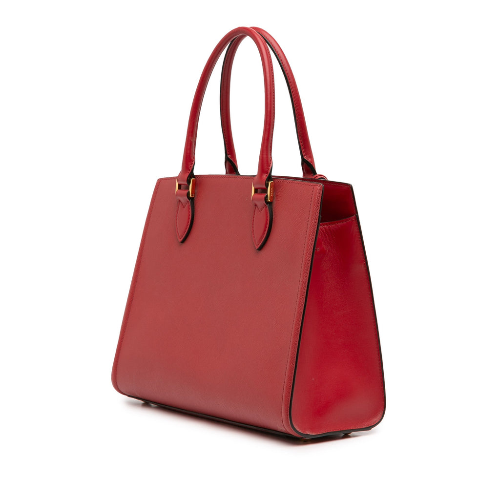 Soft Calf Trimmed Saffiano Lux Satchel