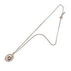 CC Silver Plated Crystal Enamel Pendant Necklace