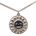 CC Silver Plated Crystal Enamel Pendant Necklace