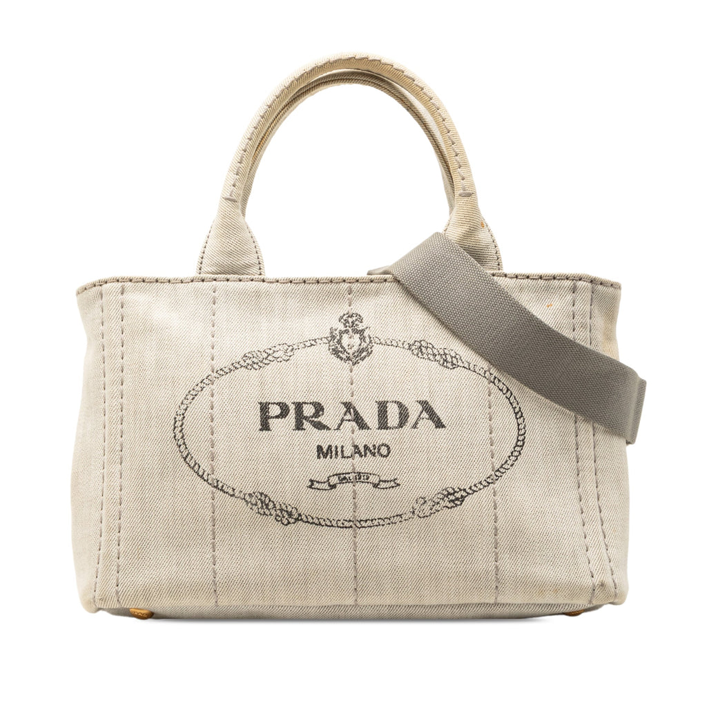 Small Denim Canapa Logo Satchel