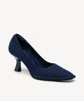 RefinEdge Square Toe Heeled Pump - Navy Blue / US 8 | EU 39 | UK 6