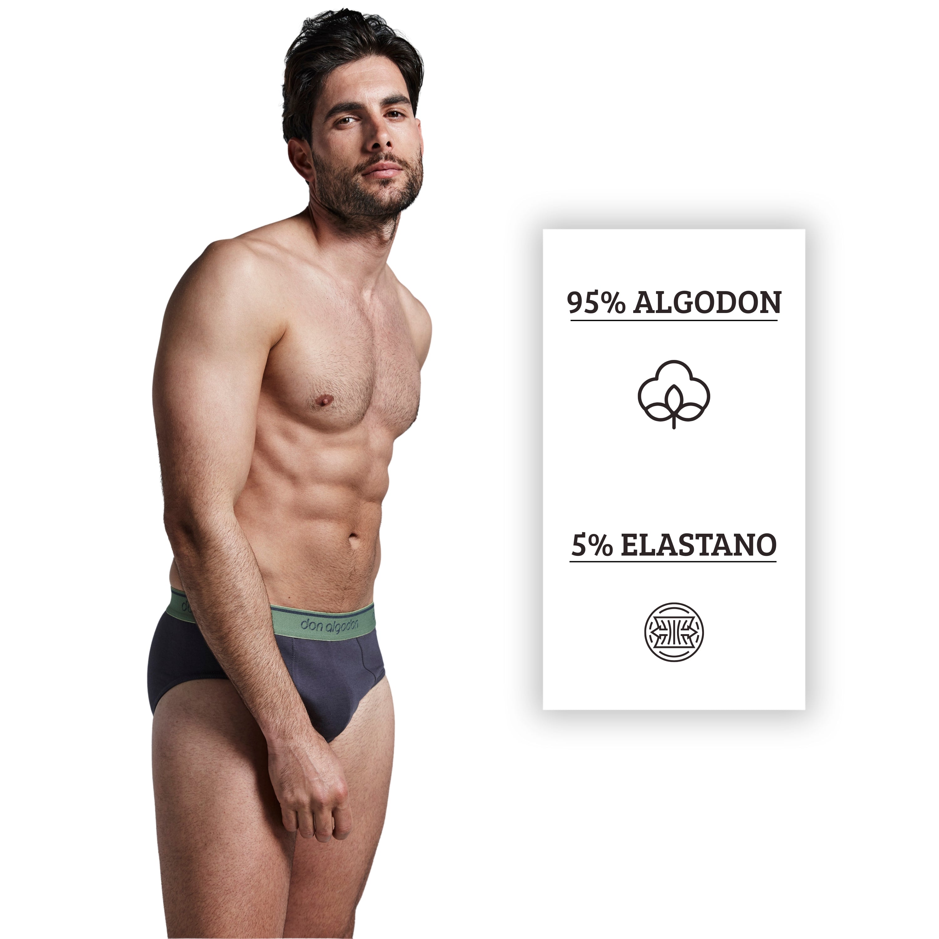 Don Algodon | Pack 12 Slips para Hombre | 6 Colores | Calidad y Suavidad Excepcionales