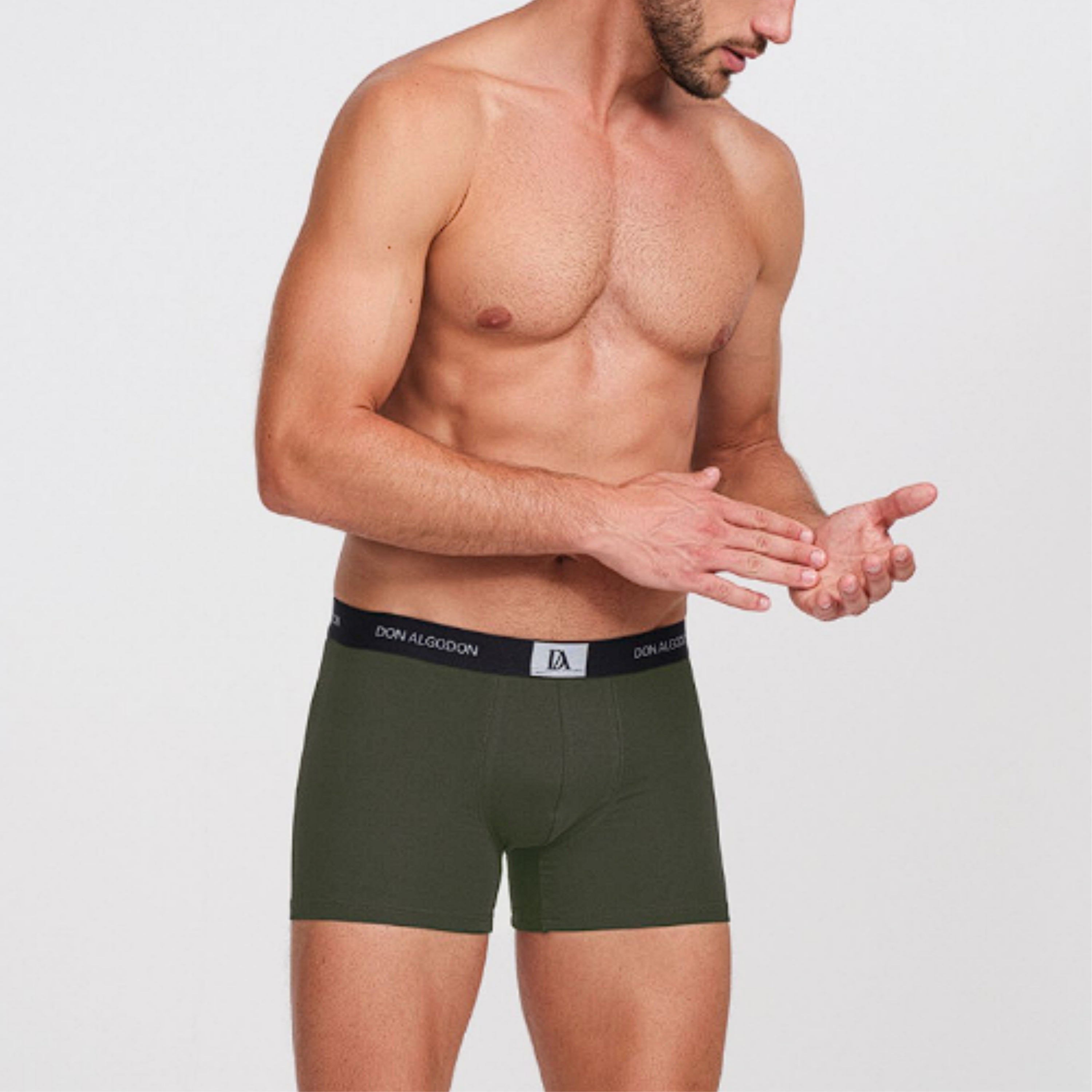 DON ALGODON | Pack de 6 Boxers Para Hombres | 6 Colores Diferentes: Negro, Azul, Gris, Teja, Azulado, Verde | Elegantes y Cómodos | 93% Algodón | 5 Tallas: S, M, L, XL, XXL | Para Uso Diario | Cintura Elástica | Transpirables y Suaves