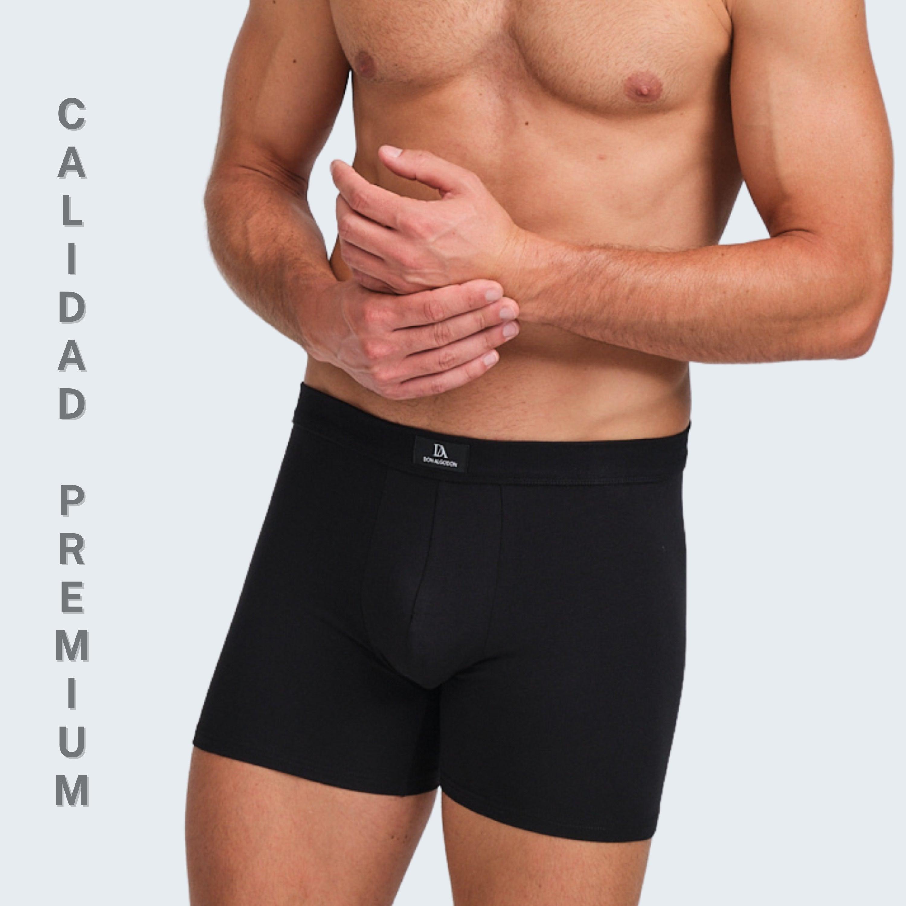 Don Algodon Premium | Pack de 4 Boxers Para Hombre | Cintura de Canalé | Refuerzo con doble tela | Calidad Premium