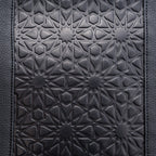 Black Leather Tote Bag - Alhambra Pattern Embossed