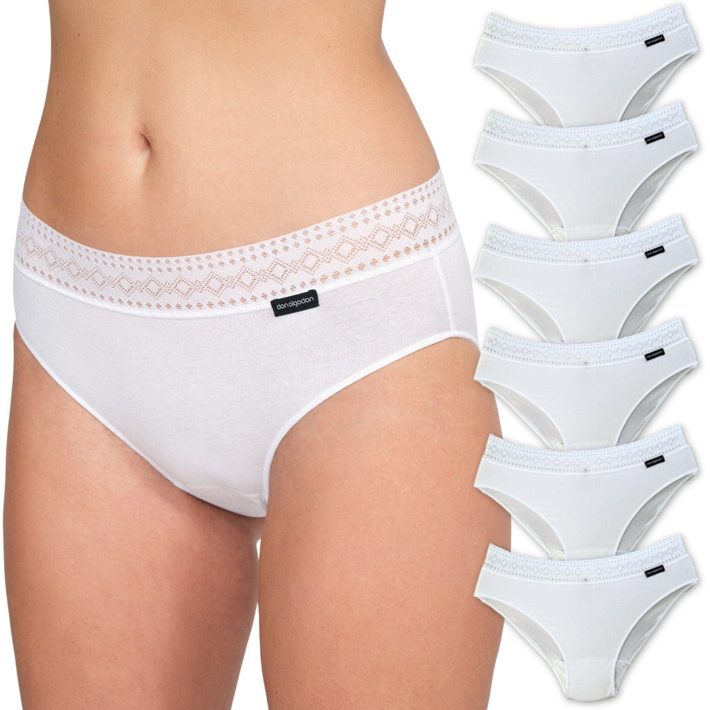 Don Algodon | Pack 6 Braguitas Algodón para Mujer | en 1 o 3 Colores: Negro, Beige y Blanco