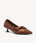 Kletta Pointed Toe Heeled Pump - Brown / US 8.5 | EU 39.5 | UK 6.5