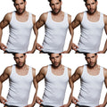 DON ALGODON | Pack de 6 Camisetas Interior de Tirantes Blanca | 100% Algodon | Transpirable | 4 Tallas | Se Adapta al Cuerpo | Suave y Confortable | Acabados Reforzados | Hilo Compacto