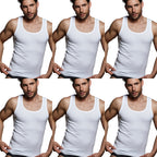 DON ALGODON | Pack de 6 Camisetas Interior de Tirantes Blanca | 100% Algodon | Transpirable | 4 Tallas | Se Adapta al Cuerpo | Suave y Confortable | Acabados Reforzados | Hilo Compacto