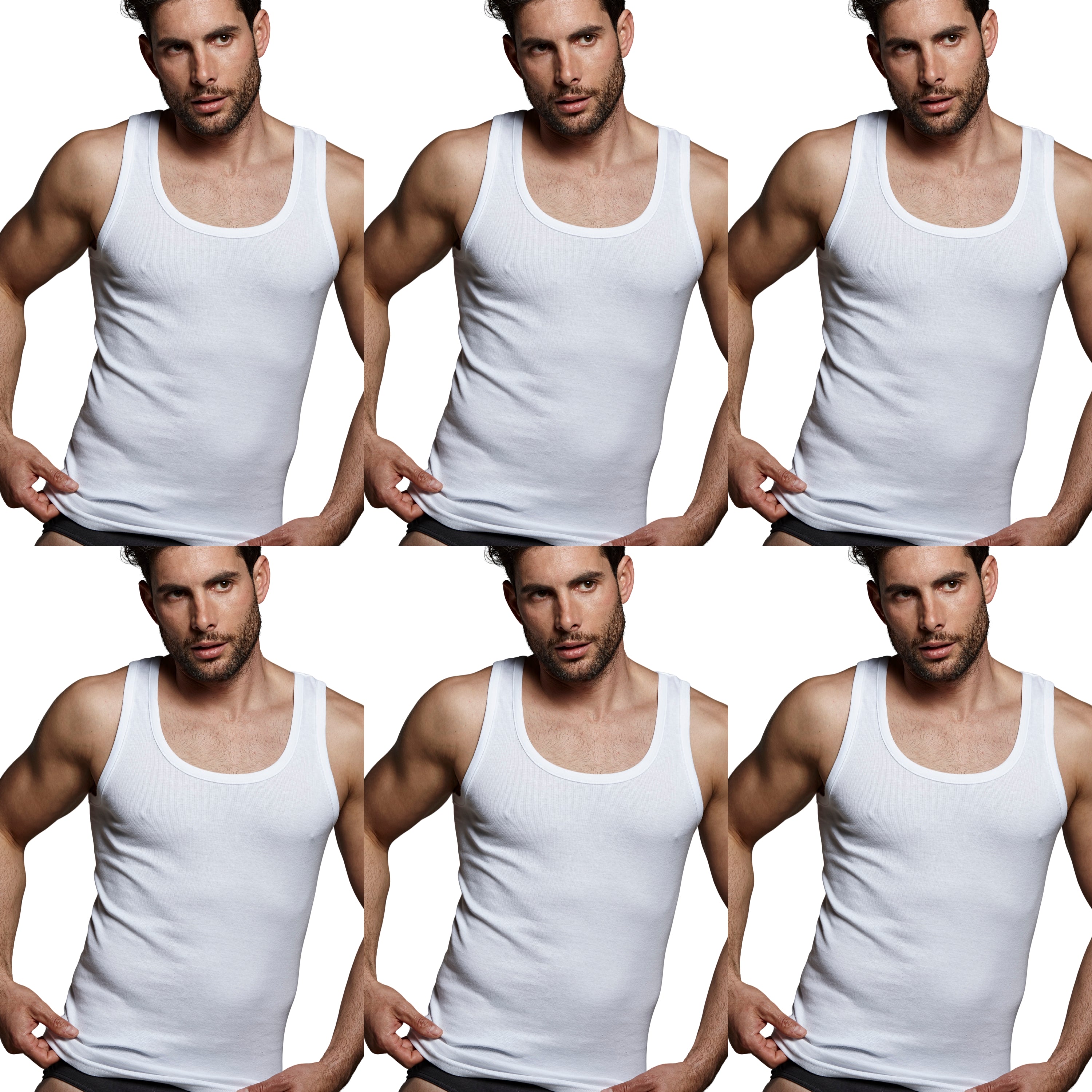 DON ALGODON | Pack de 6 Camisetas Interior de Tirantes Blanca | 100% Algodon | Transpirable | 4 Tallas | Se Adapta al Cuerpo | Suave y Confortable | Acabados Reforzados | Hilo Compacto